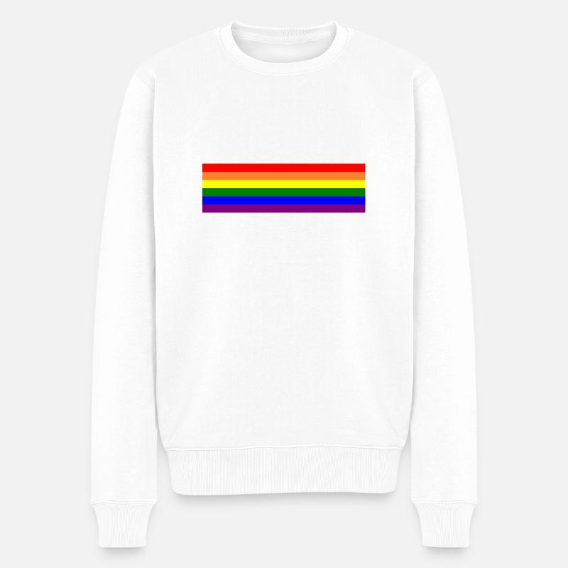 Drapeau arc-en-ciel drapeau arc-en-ciel - Pull Premium bio Homme - blanc