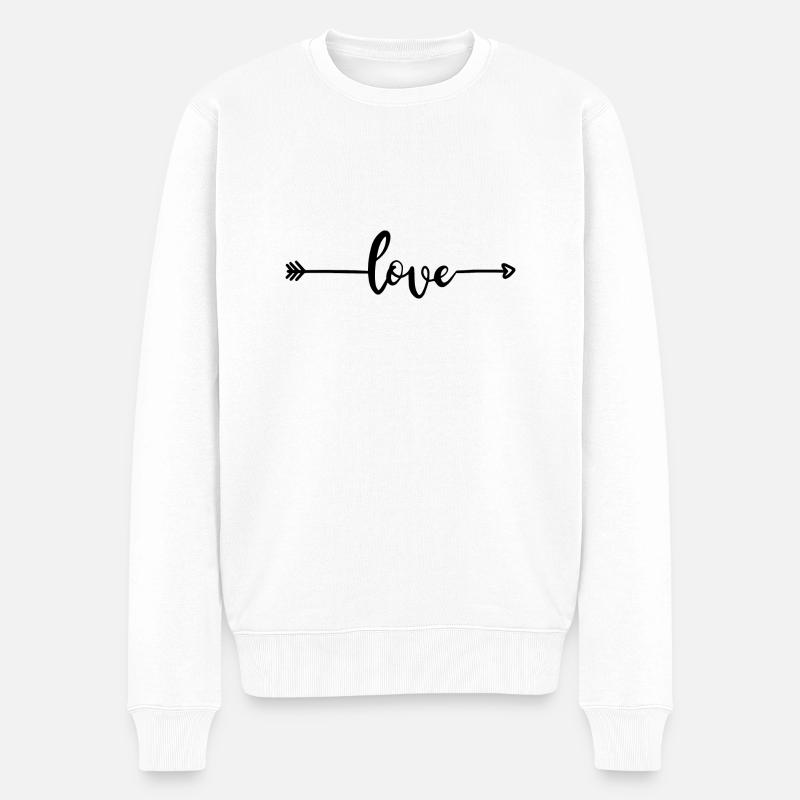Love Design - Männer Premium Bio Pullover - Weiß