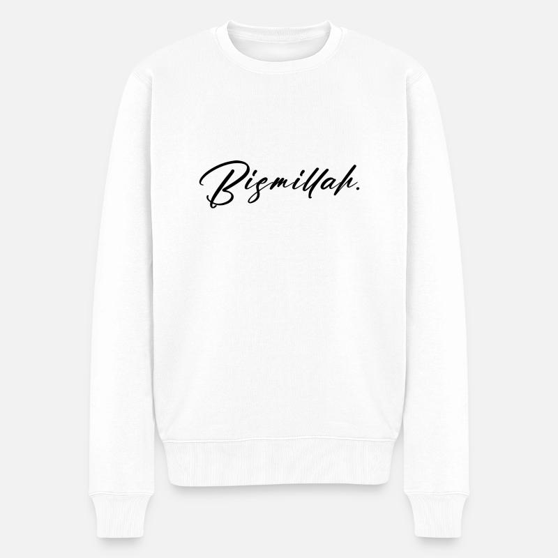 bismillah - Männer Premium Bio Pullover - Weiß
