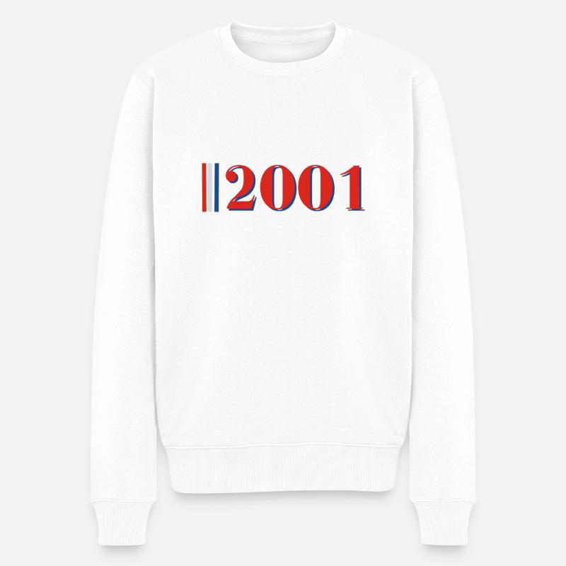Jahr 2001 - Männer Premium Bio Pullover - Weiß