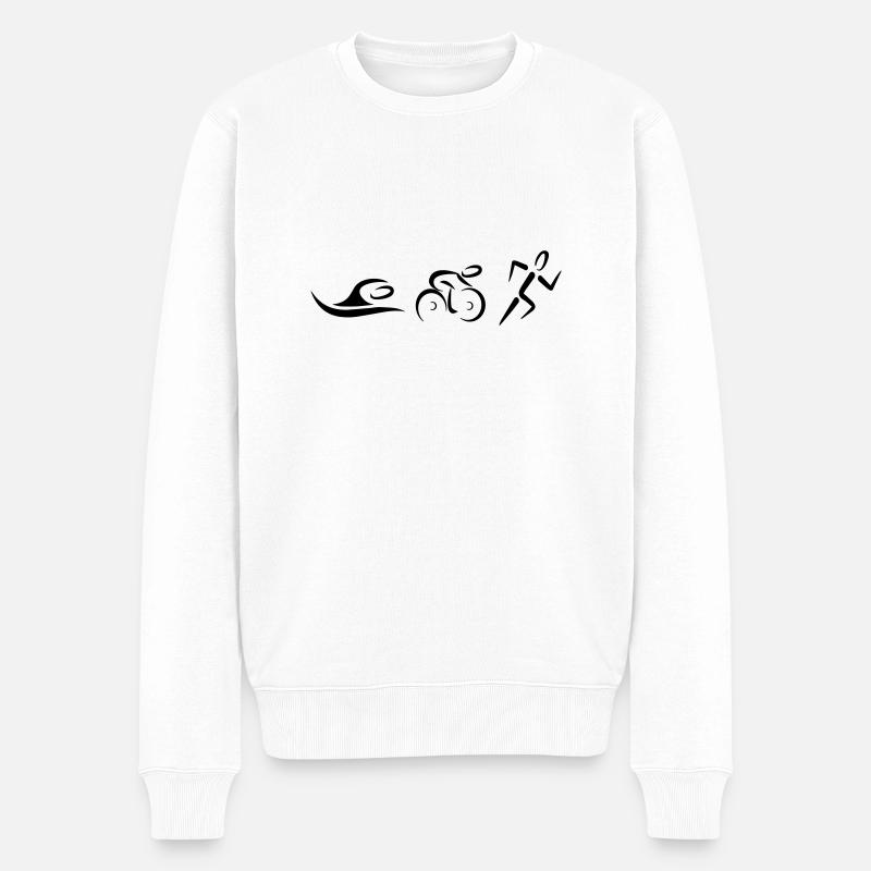 Triathlon - Männer Premium Bio Pullover - Weiß