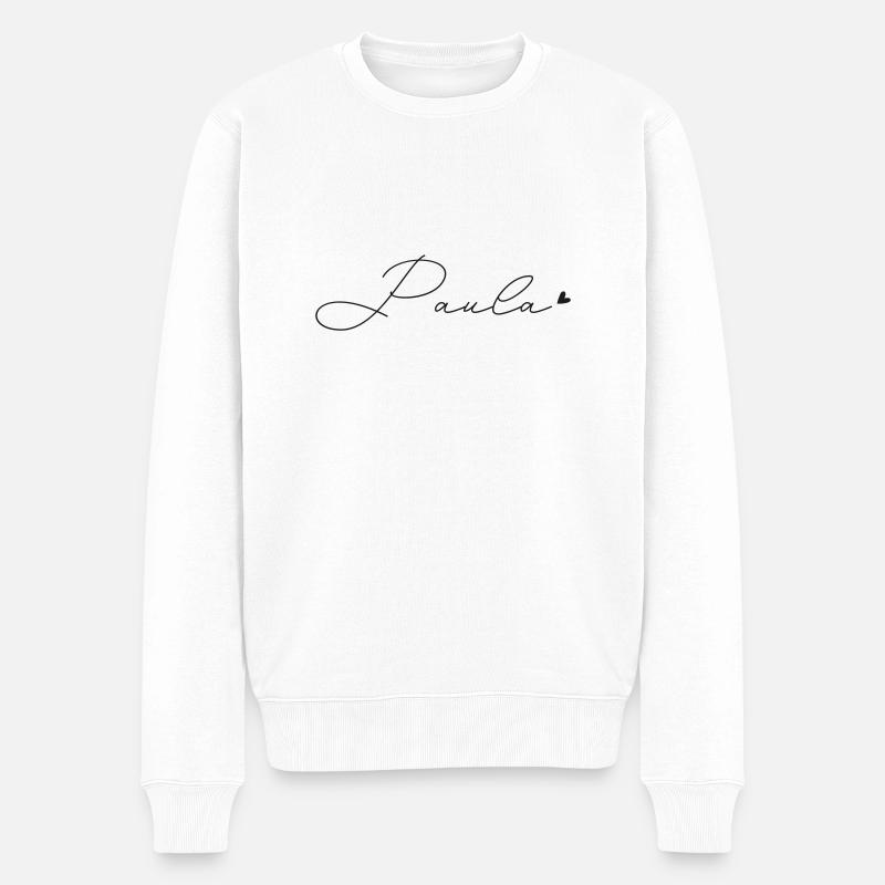 Name Paula - Männer Premium Bio Pullover - Weiß