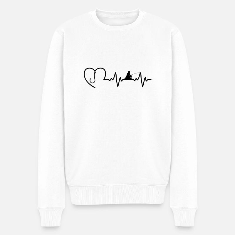 Der Angler - Männer Premium Bio Pullover - Weiß