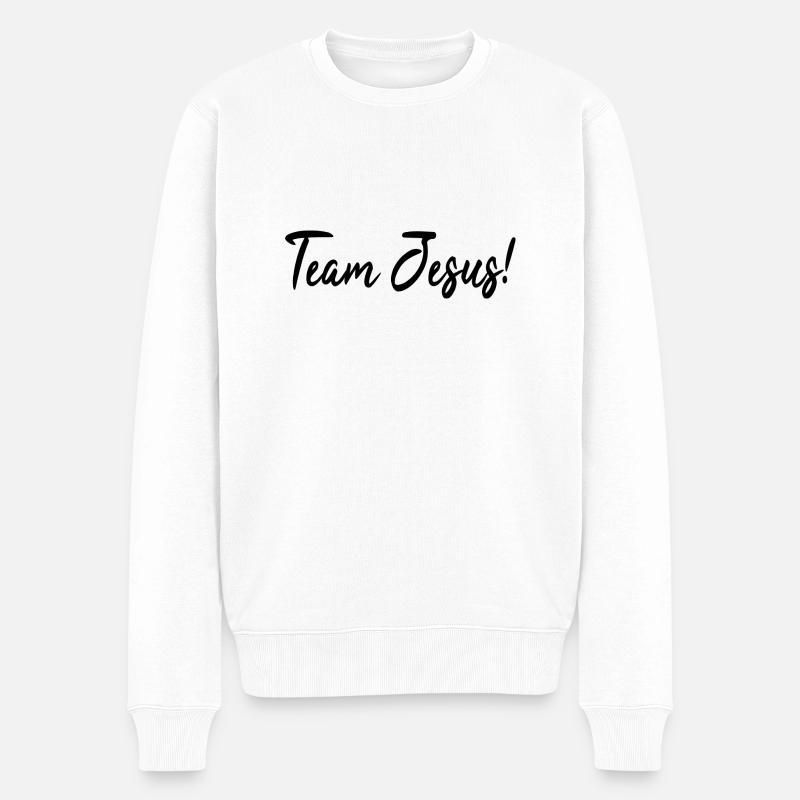 Team Jesus Geschenk Christlich - Männer Premium Bio Pullover - Weiß