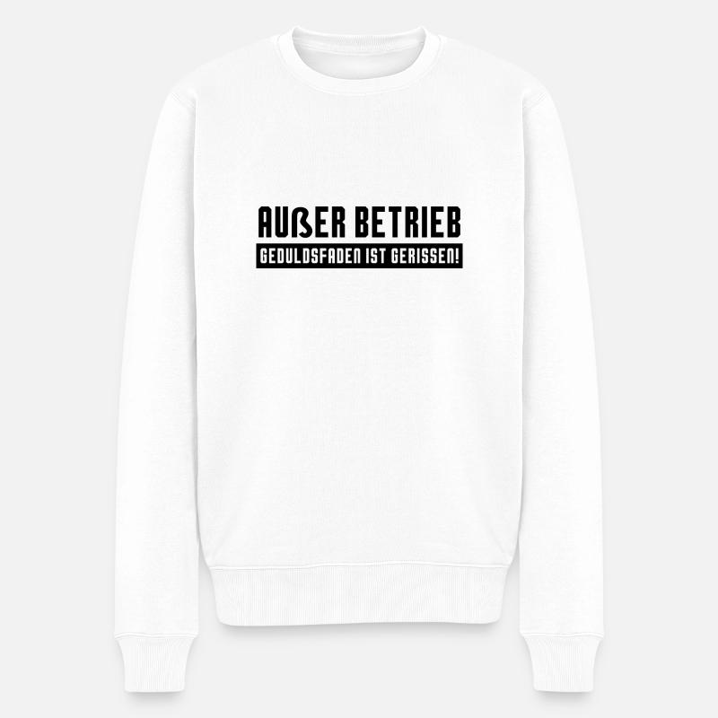 Lustiger Spruch Bild Witzig Humor Geschenkidee - Männer Premium Bio Pullover - Weiß