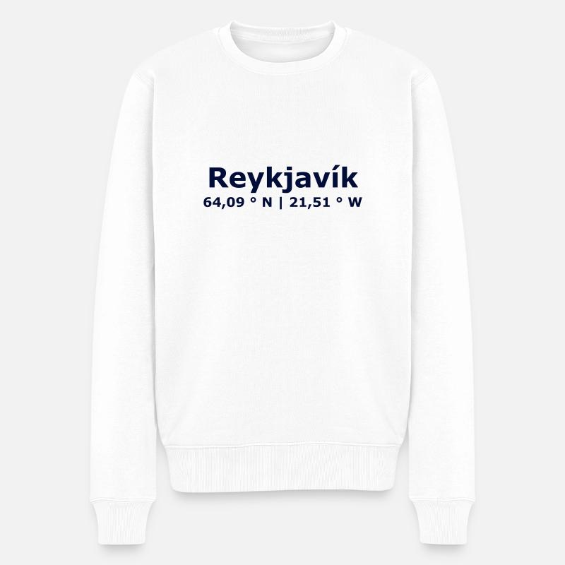 Reykjavik - Männer Premium Bio Pullover - Weiß