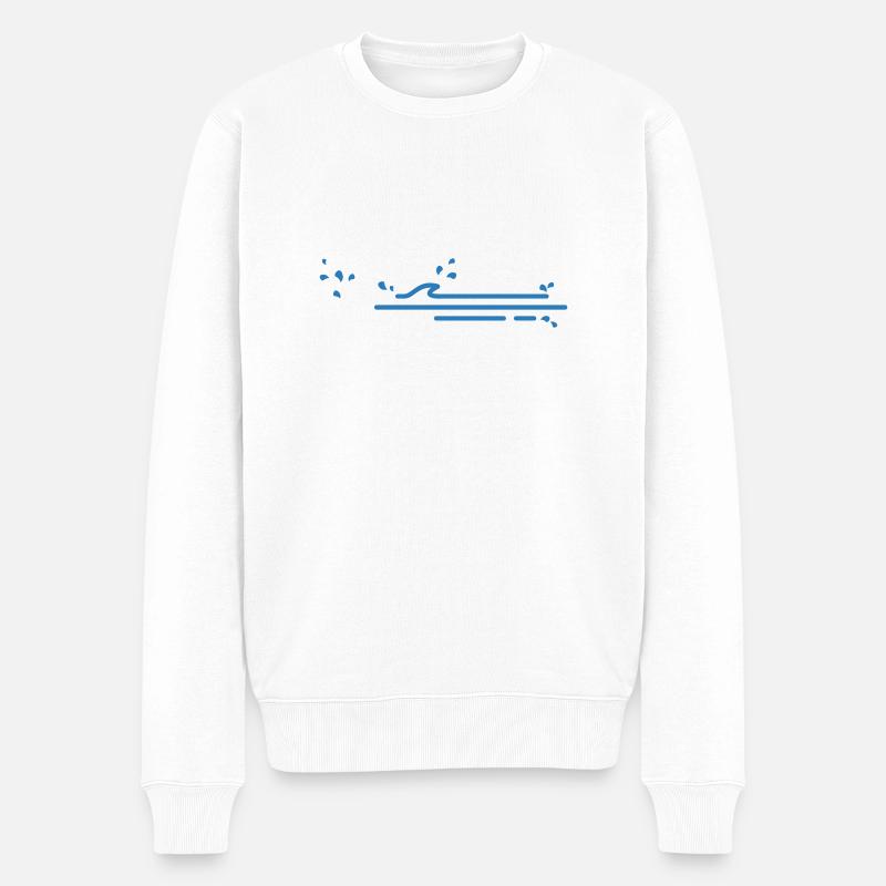 trajectoire de descente / Slidepath (1c) - Pull Premium bio Homme - blanc