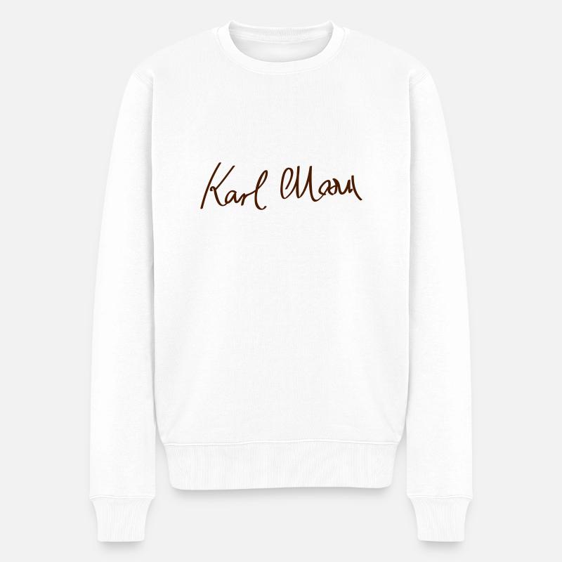 Unterschrift von Karl Marx - Männer Premium Bio Pullover - Weiß