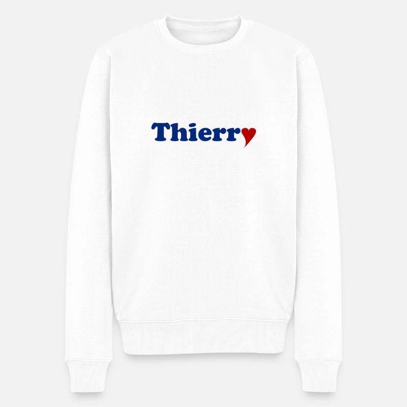 Thierry avec le cœur - Männer Premium Bio Pullover - Weiß
