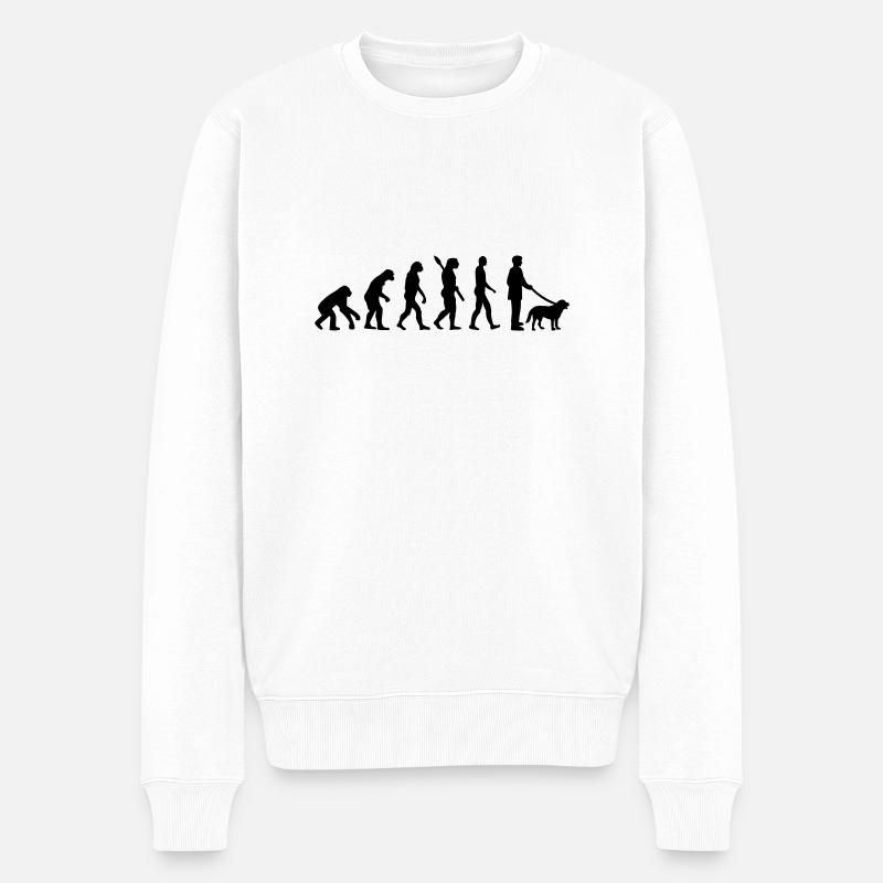 Évolution Chien - Pull Premium bio Homme - blanc