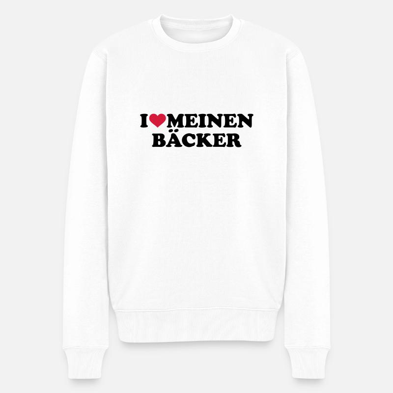 Bäcker - Männer Premium Bio Pullover - Weiß