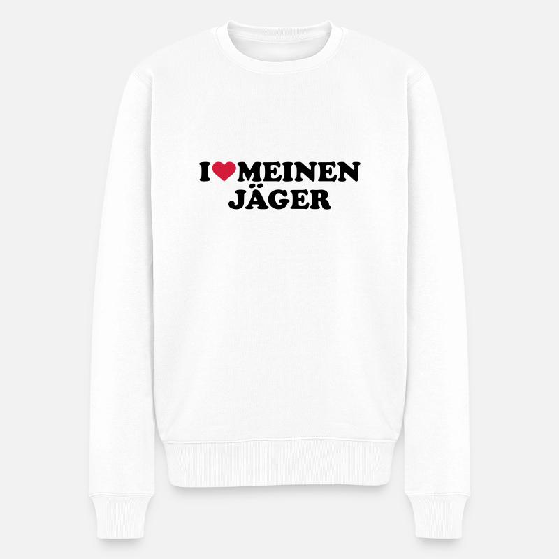 Jäger - Männer Premium Bio Pullover - Weiß