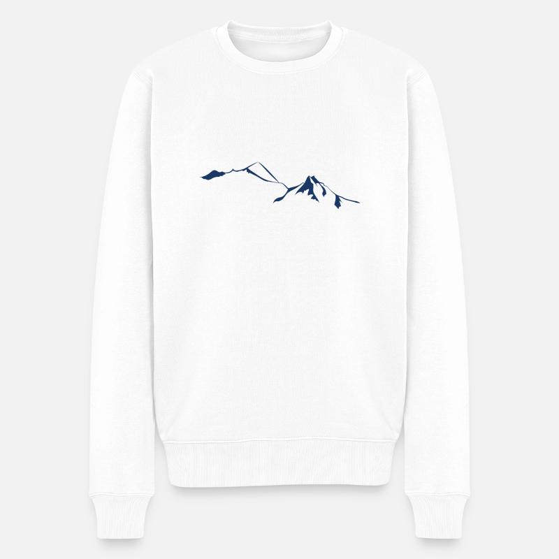 Gebirge - Männer Premium Bio Pullover - Weiß