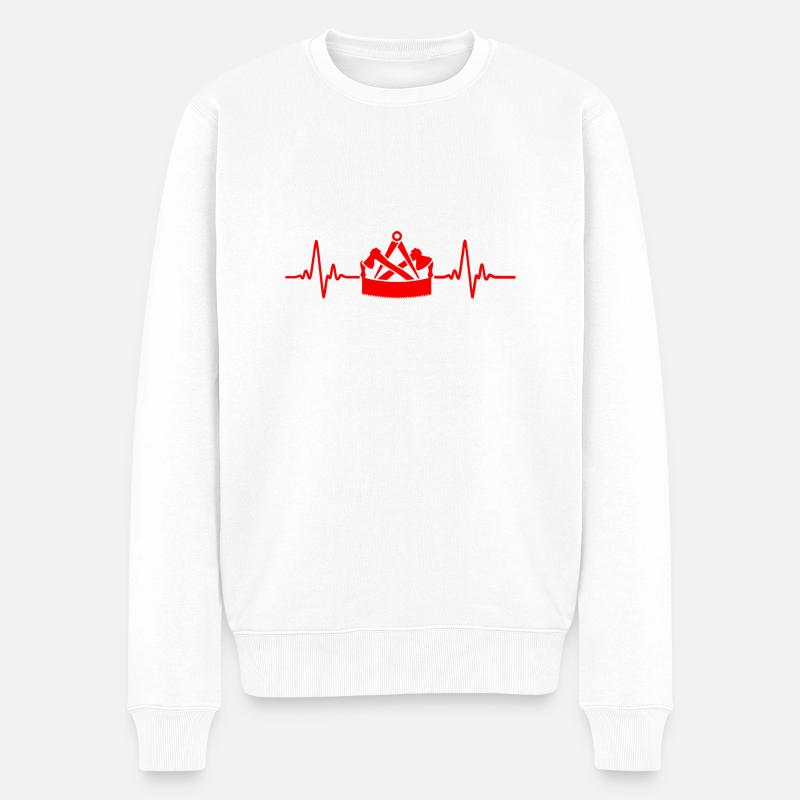 Love Zimmerer Logo Rouge - Pull Premium bio Homme - blanc