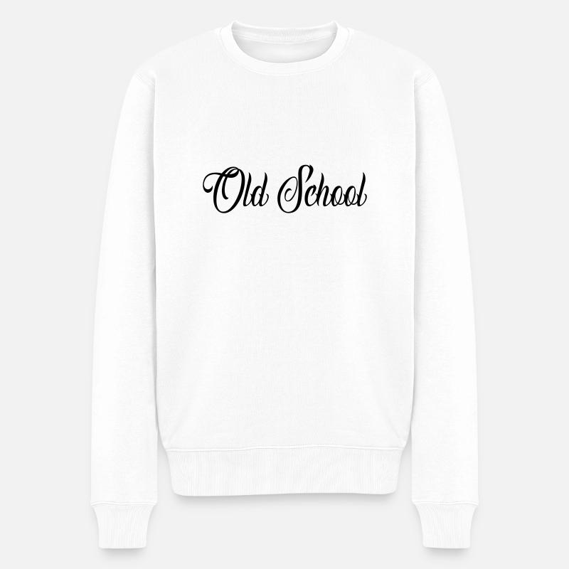old school - Männer Premium Bio Pullover - Weiß
