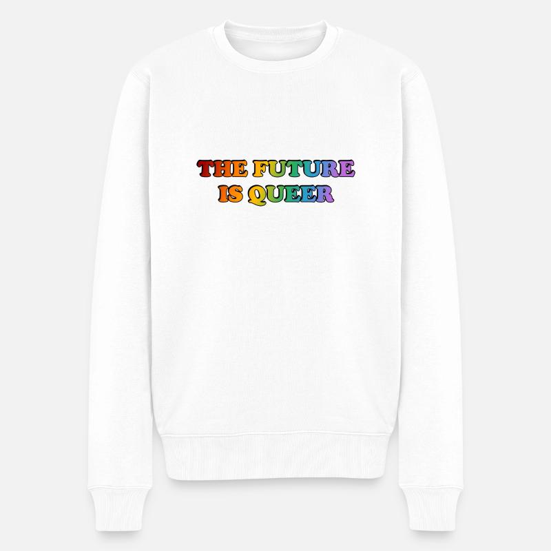 Die Zukunft ist queer - Männer Premium Bio Pullover - Weiß
