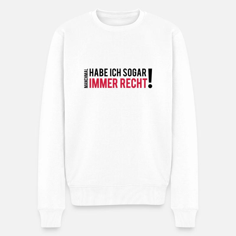 Besserwisser Klugscheißer - Männer Premium Bio Pullover - Weiß