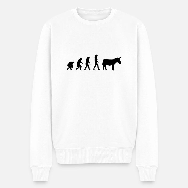 esel evolution frauen - Männer Premium Bio Pullover - Weiß