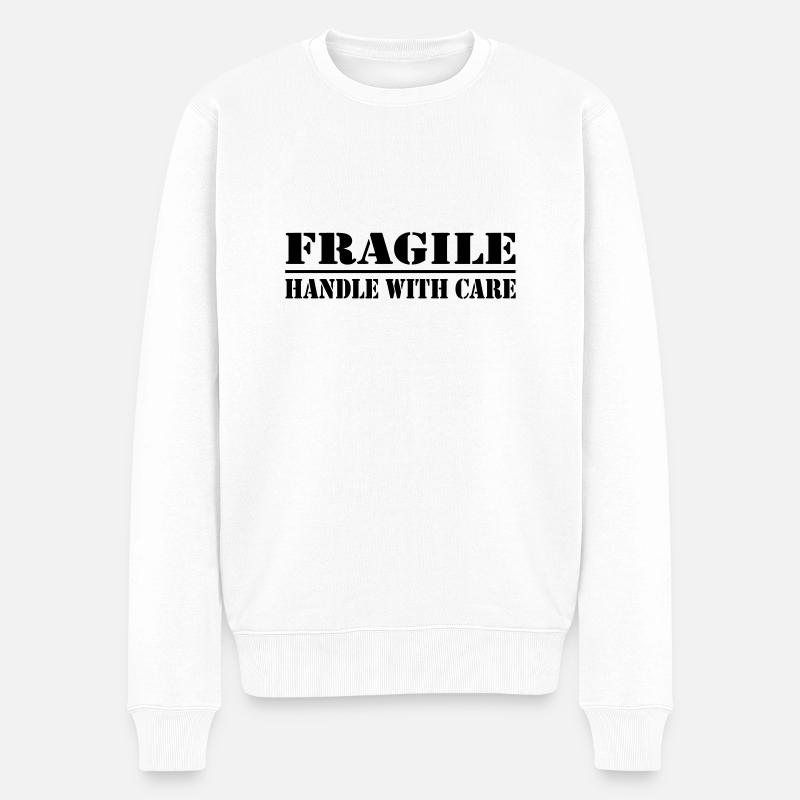 fragile - Pull Premium bio Homme - blanc