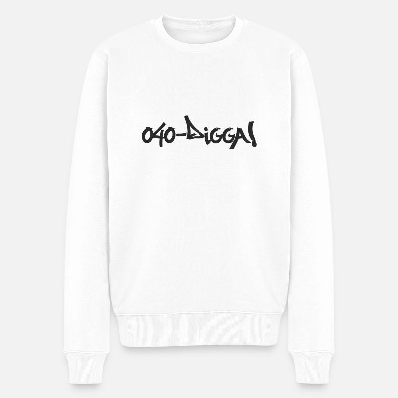 040-Digga! - Männer Premium Bio Pullover - Weiß