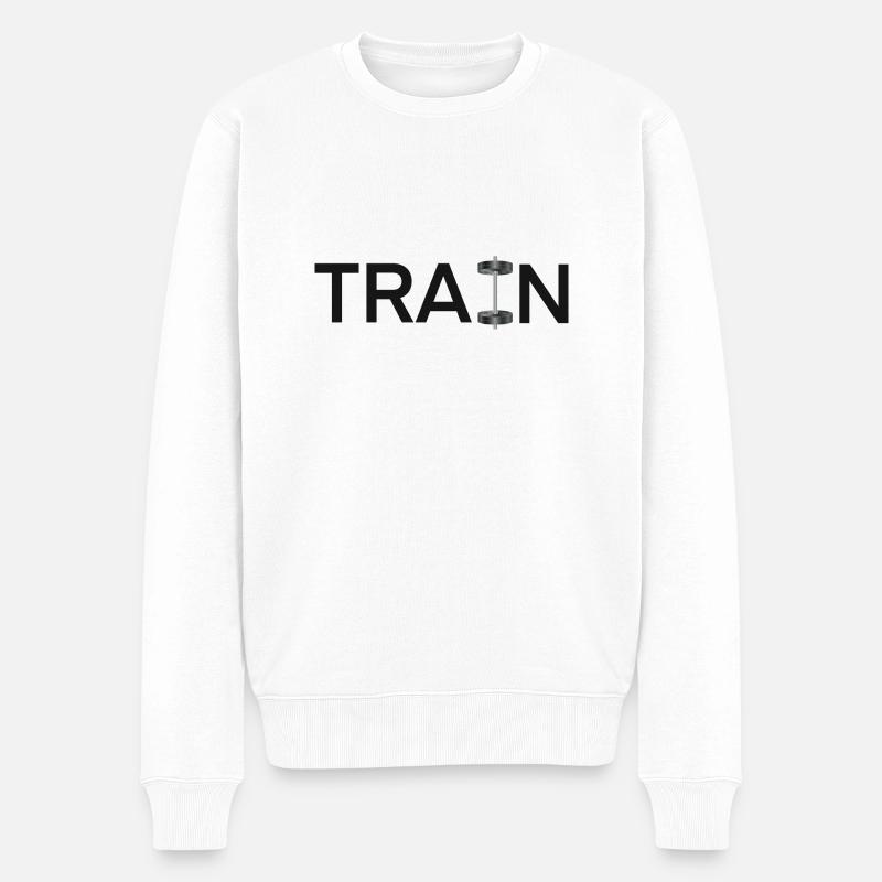 Bodybuilding-Training - Männer Premium Bio Pullover - Weiß