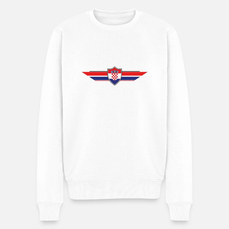 Kroatien Fan Weltmeisterschaft - Männer Premium Bio Pullover - Weiß