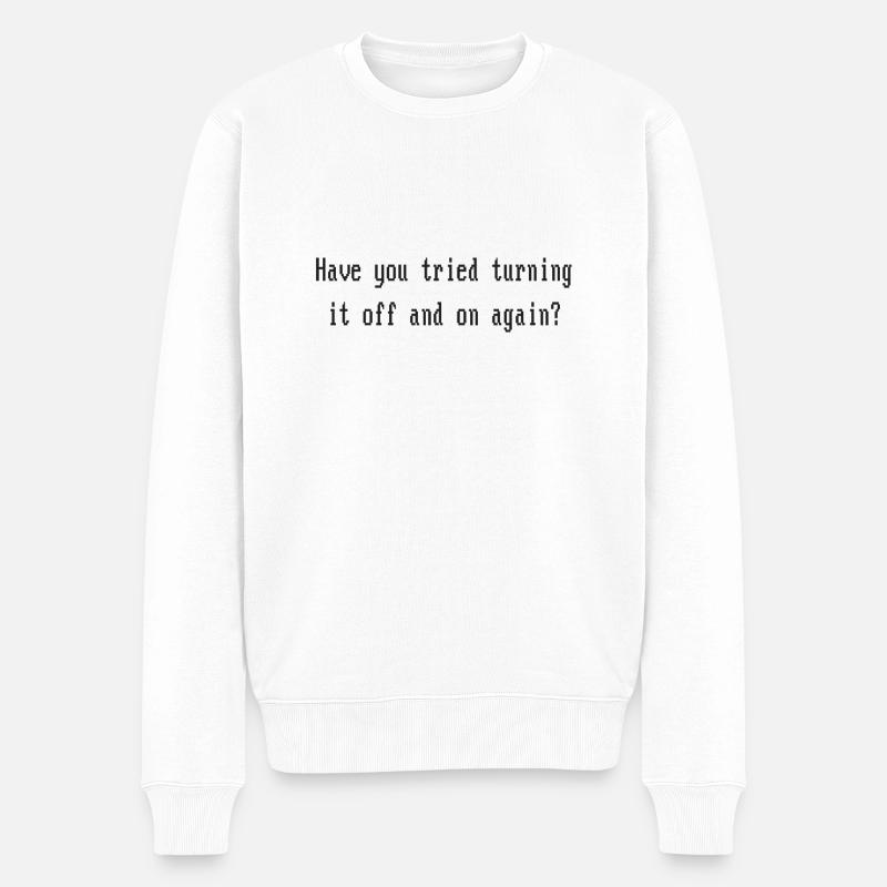 On or Off - Männer Premium Bio Pullover - Weiß