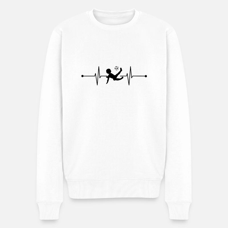 Fußball Soccer - Männer Premium Bio Pullover - Weiß