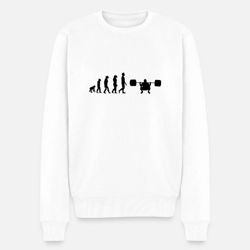 Haltérophilie évolution - Pull Premium bio Homme - blanc