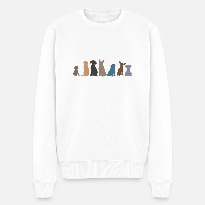 Gruppe von Hunden - Männer Premium Bio Pullover - Weiß