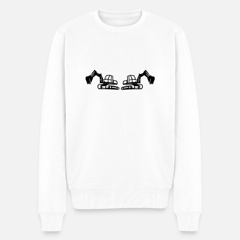 bagger 2 - Männer Premium Bio Pullover - Weiß