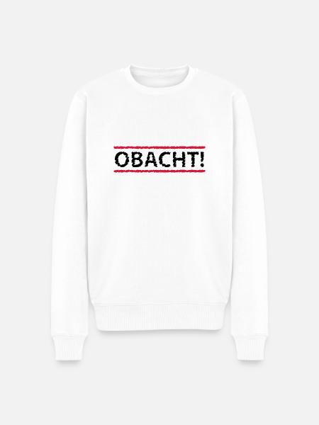Obacht, 2fb - Männer Premium Bio Pullover - Weiß