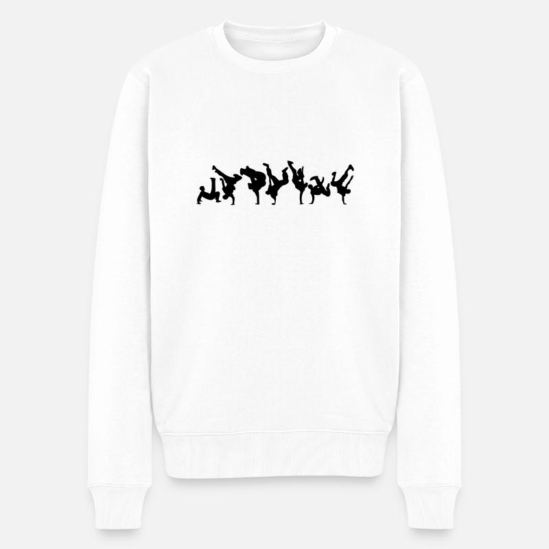 Break Dance Hip-Hop-danseur19 - Männer Premium Bio Pullover - Weiß