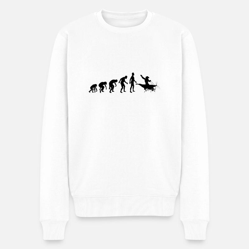 Shrimp Cowboy - Der Shrimpreiter - Männer Premium Bio Pullover - Weiß