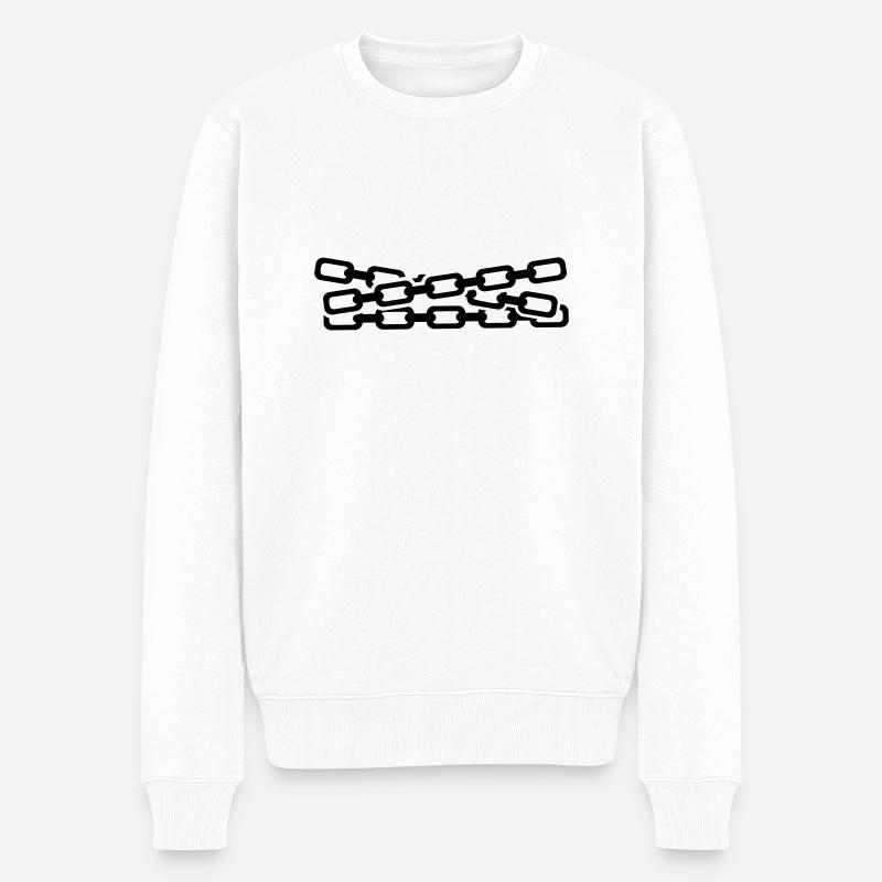 Chain - Men's Premium Organic Jumper - white