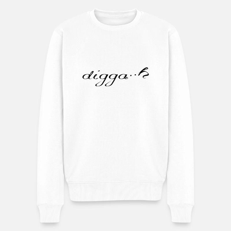 diggah - Männer Premium Bio Pullover - Weiß