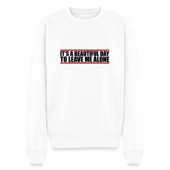 leave me alone day - Männer Premium Bio Pullover - Weiß - Vorne - Thijin (182cm)