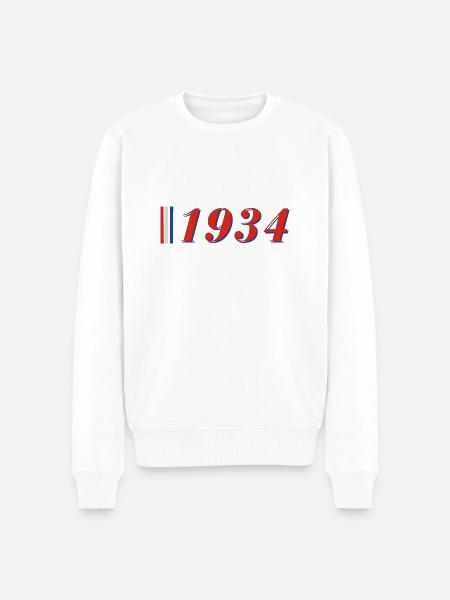 Jahr 1934 - Männer Premium Bio Pullover - Weiß