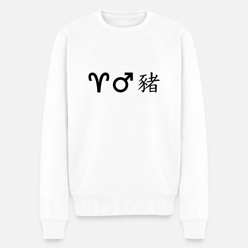 Bélier, Mars Cochon - Pull Premium bio Homme - blanc