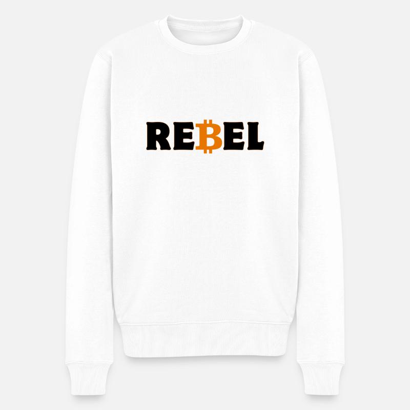 Crypto Rebel Bitcoin BTC Riche - Pull Premium bio Homme - blanc
