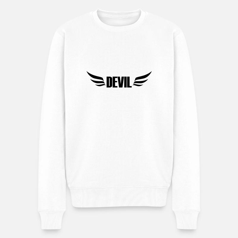 diable - Pull Premium bio Homme - blanc