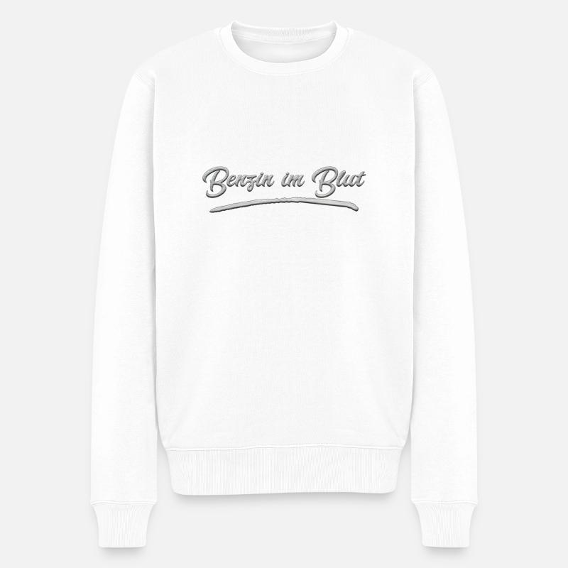 Benzin im Blut - Männer Premium Bio Pullover - Weiß