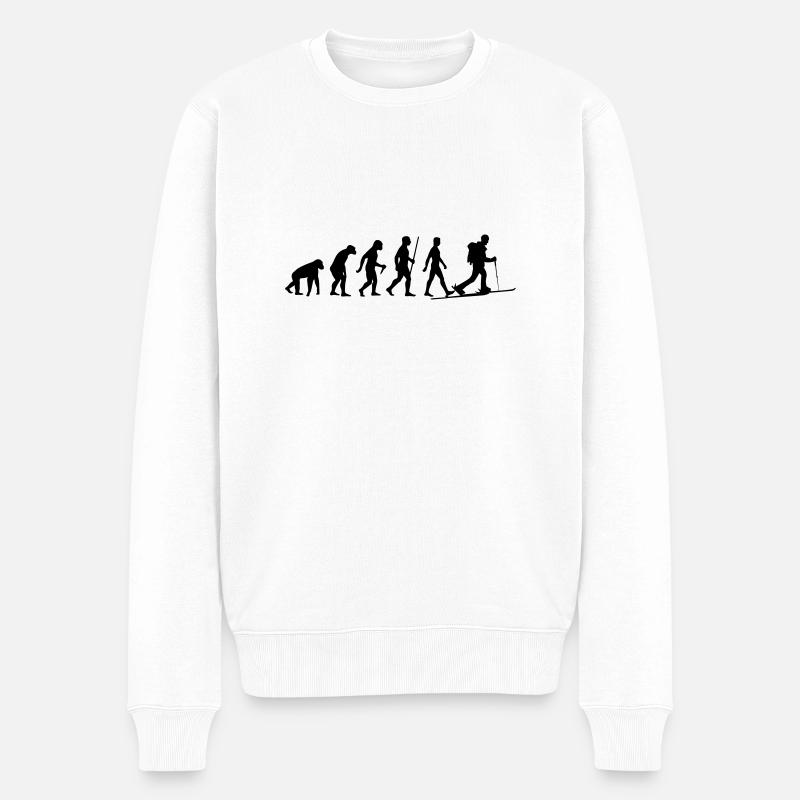 Evolution Skitour - Männer Premium Bio Pullover - Weiß