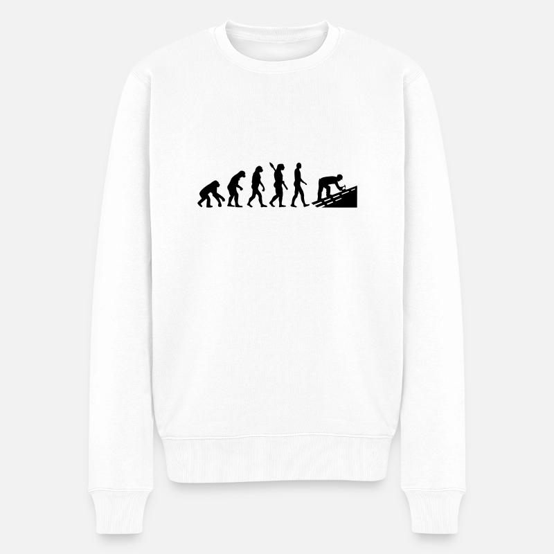 Evolution Roofer - Men's Premium Organic Jumper - white