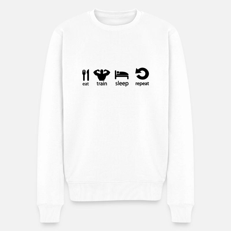 train_repeat - Pull Premium bio Homme - blanc