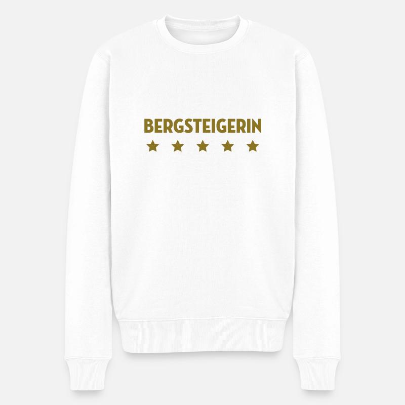 Bergsteiger Bergsteigerin Steigen Klettern Berg - Männer Premium Bio Pullover - Weiß