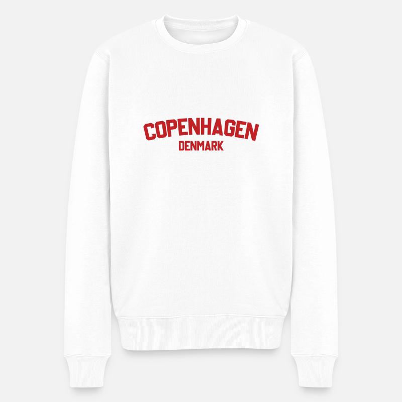 Kopenhagen Dänemark - Männer Premium Bio Pullover - Weiß