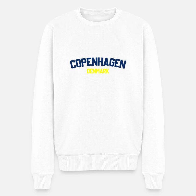 København Danmark - Økologisk premium-sweatshirt til mænd - hvid