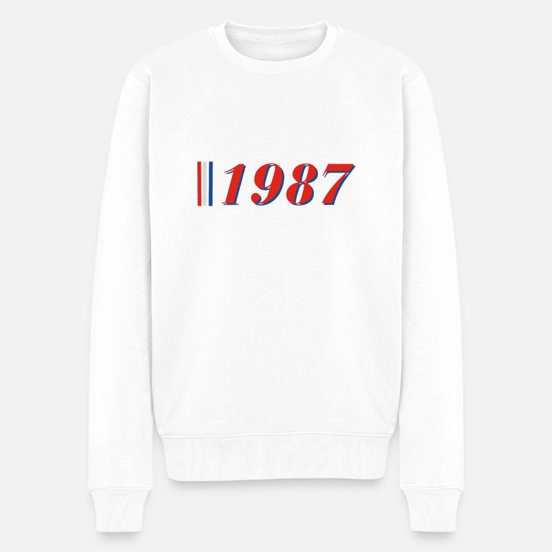 Année 1987 - Pull Premium bio Homme - blanc