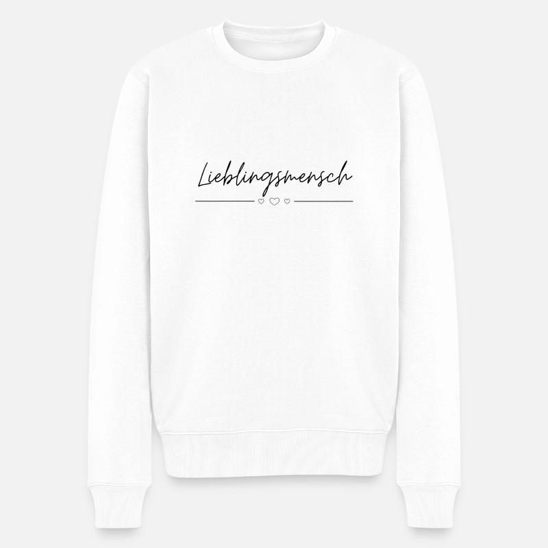 Lieblingsmensch - Männer Premium Bio Pullover - Weiß